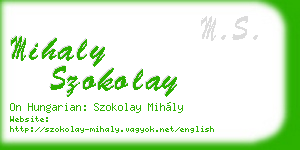 mihaly szokolay business card